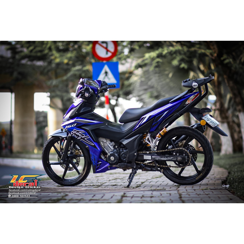 Tem Rời Dán Xe Winner V1 150 Mẫu Chữ Hayabusa Xanh Đen Trắng Cực Đẹp, Hàng 3 Lớp Chất Lượng Cao Không Bay Màu