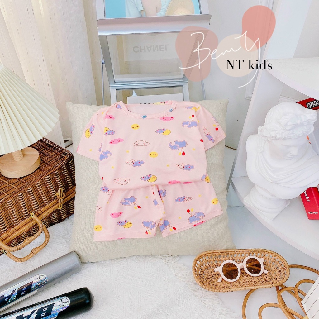 Bộ Cộc Tay MINKY MOM Vải Thun Lạnh Mềm Mịn, Họa Tiết In Tràn Thân Cho Bé Trai Từ 7 – 17kg
