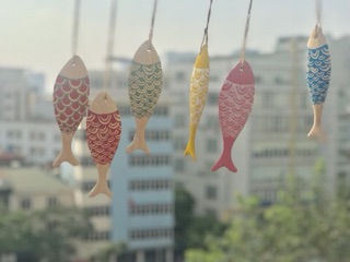 Sét 6 cá gỗ vẽ trang trí