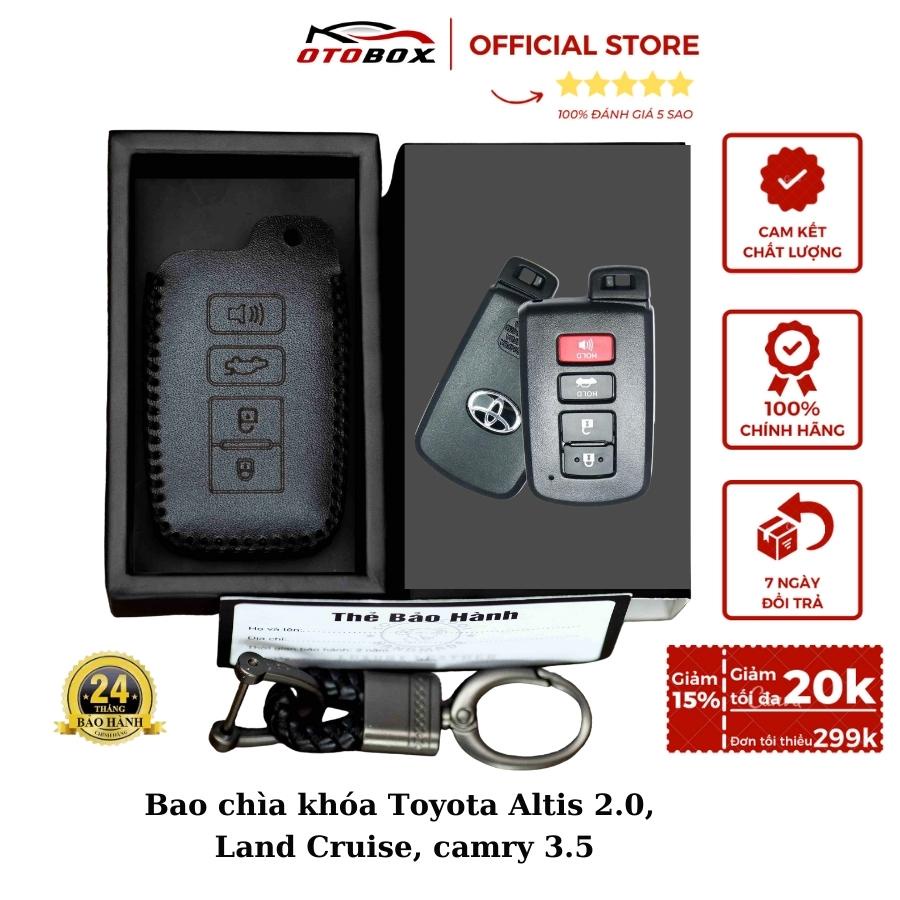 Bao da chìa khóa ô tô xe hơi Toyota Altis, Camry, bọc chìa khóa smartkey da thật chống xước chính hãng OTOBOX