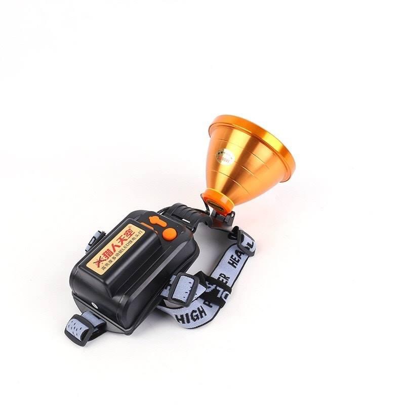 Đèn pin đội đầu siêu sáng, đèn đeo đầu K400  siêu khủng 6 pin chóa lớn 10cm