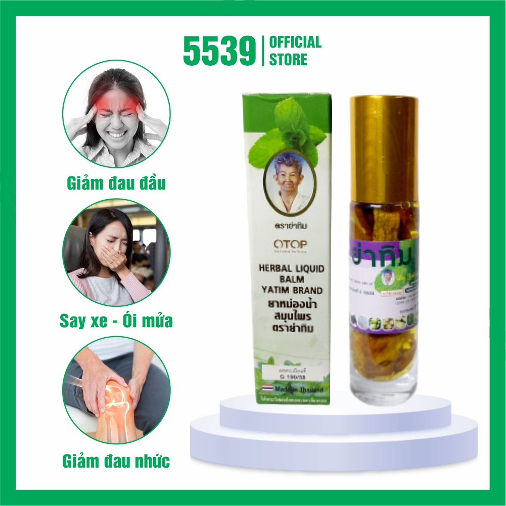 Dầu lăn thái lan Yatim 16 vị thảo dược dung tích 8 ml chính hãng nội địa Thái chữ nhủ vàng - Shop 5539