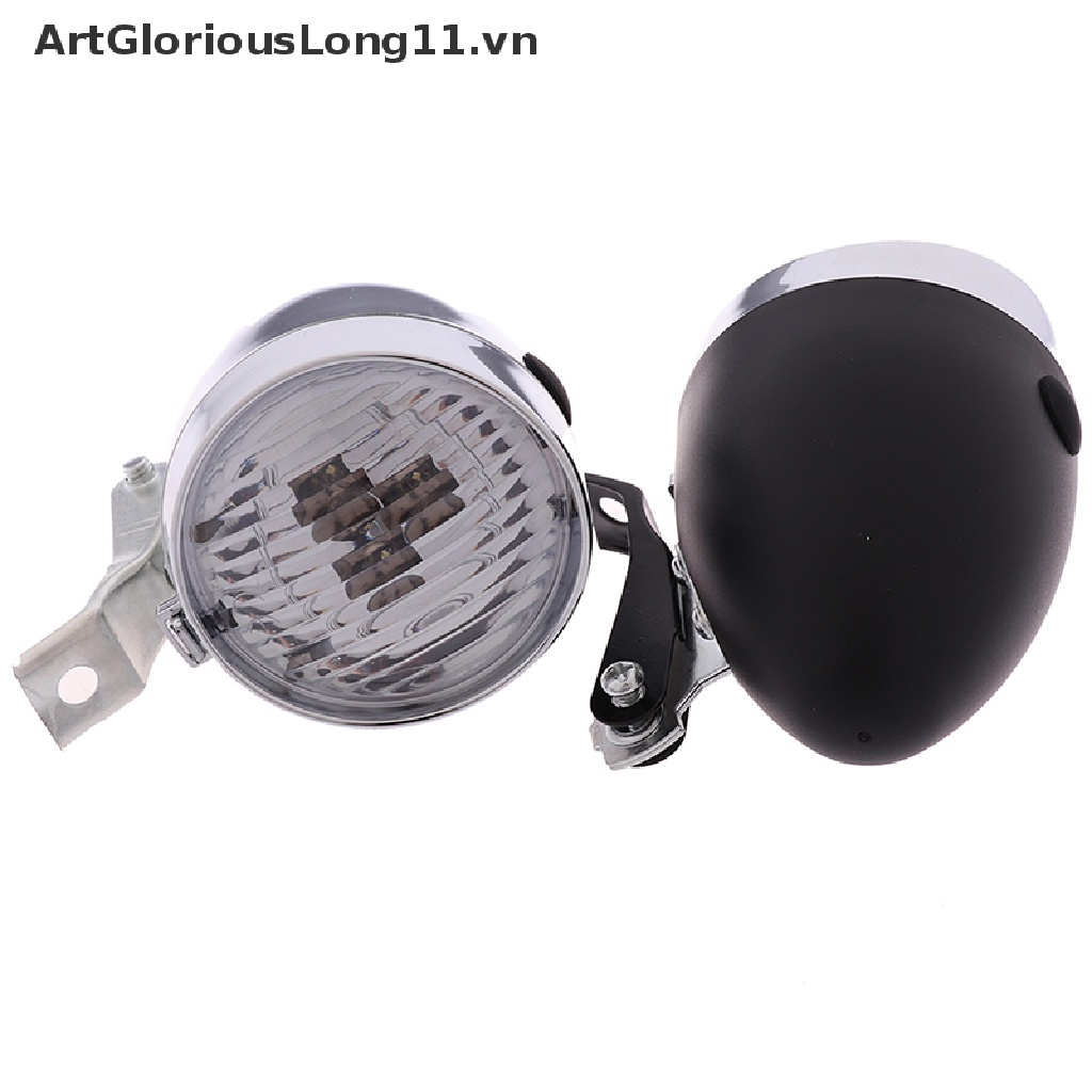 Đèn Pha LED 3 Bóng Gắn Phía Trước Xe Đạp Phong Cách Cổ Điển