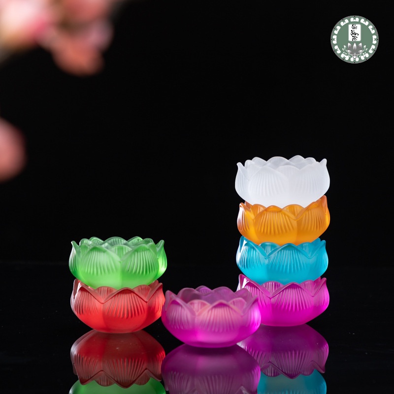 Chân đế HOA SEN lưu ly nhiều màu đựng nến