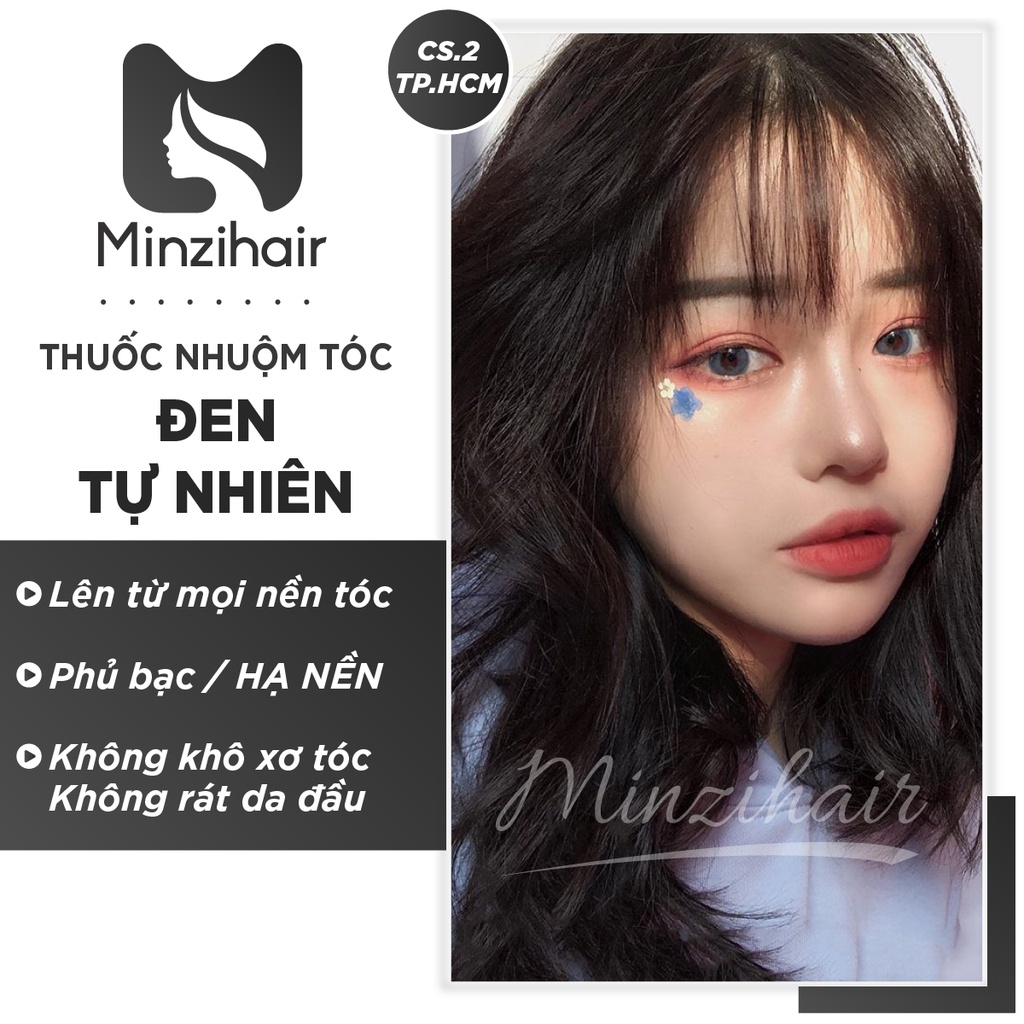 Thuốc Nhuộm Tóc Màu Đen Tự Nhiên | Lên Từ Mọi Nền Tóc | Hạ Nền - Minzihair