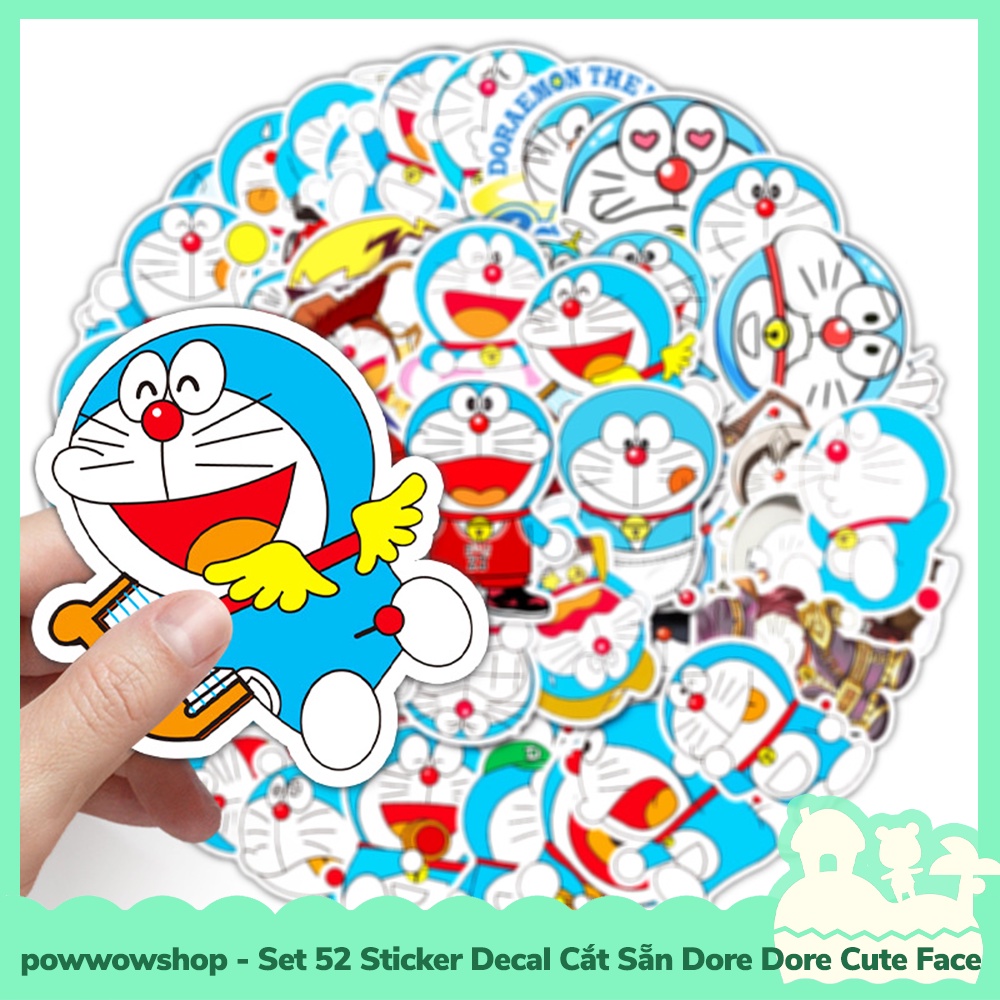 [Sẵn VN - Hỏa Tốc] Set 52 Sticker Mini Decal Dán Trang Trí Vật Dụng Mẫu Anime Manga Dore Dore