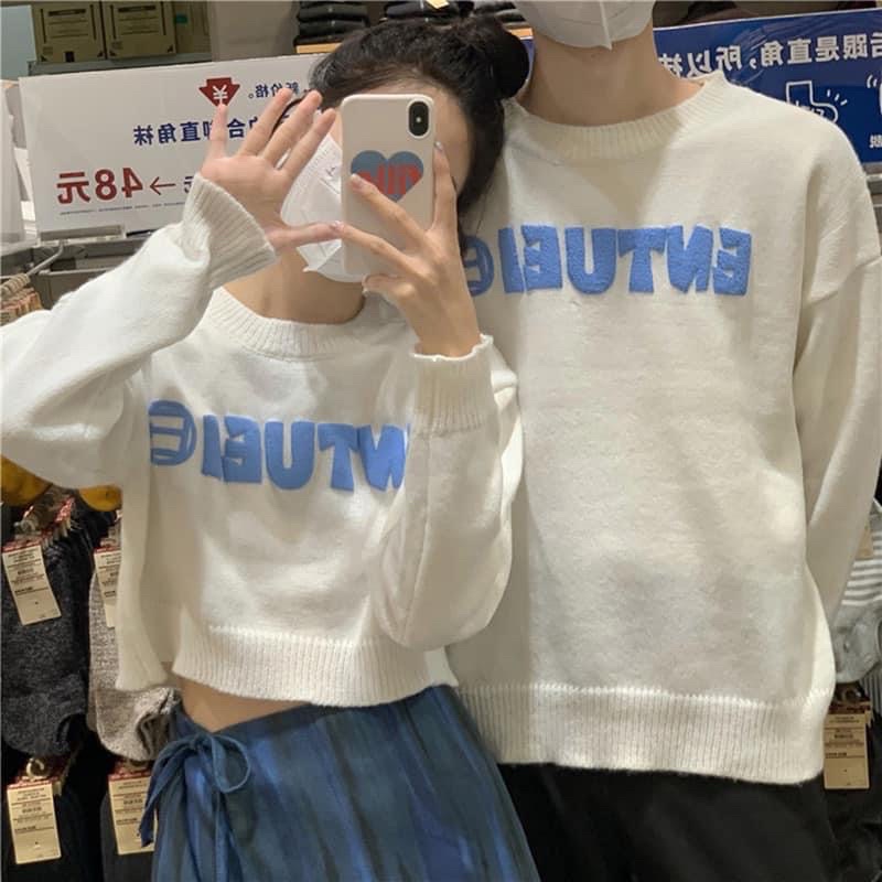 Áo len cho cặp đôi couple Áo croptop len Sweater len