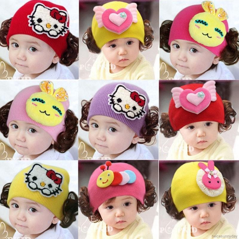 Mũ len phối lông nhung kiểu dáng thời trang cho bé gái