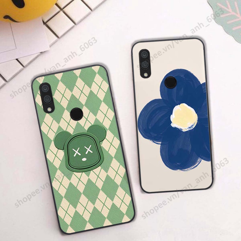 Ốp lưng Xiaomi Redmi 7 in hình hoa, gấu rich bear nghệ thuật, thời trang