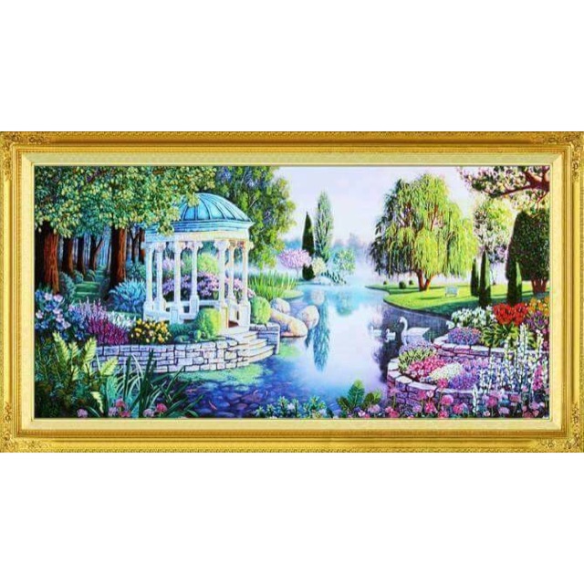 Tranh thêu ruy băng 140x75cm