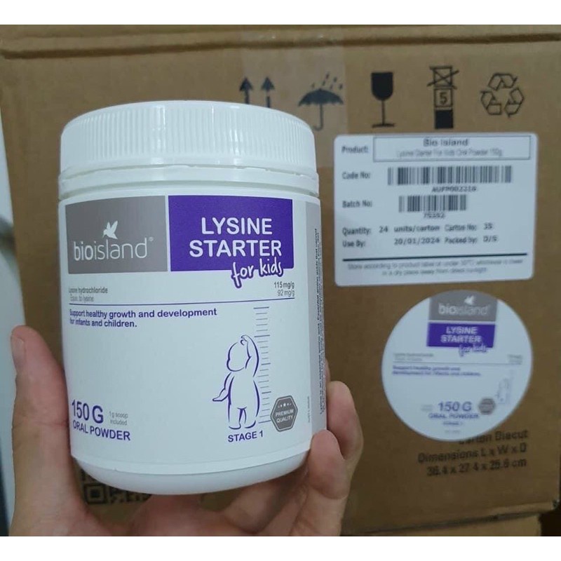 Bột BIOISLAND LYSINE STARTER FOR KIDS 150 gr hỗ trợ Tăng Chiều Cao cho bé mẫu mới 2021 - Limosu