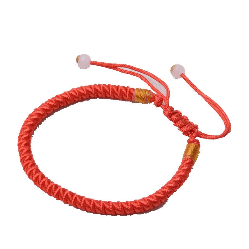 Vòng tay dây bện màu đỏ phong cách retro cho nam và nữ 210825