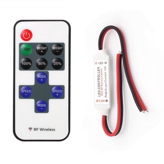 Bộ điều khiển từ xa RF DC 12V 11 Công tắc điều chỉnh độ sáng nhỏ cho 5050 3528 5630 Đèn LED dải màu đơn