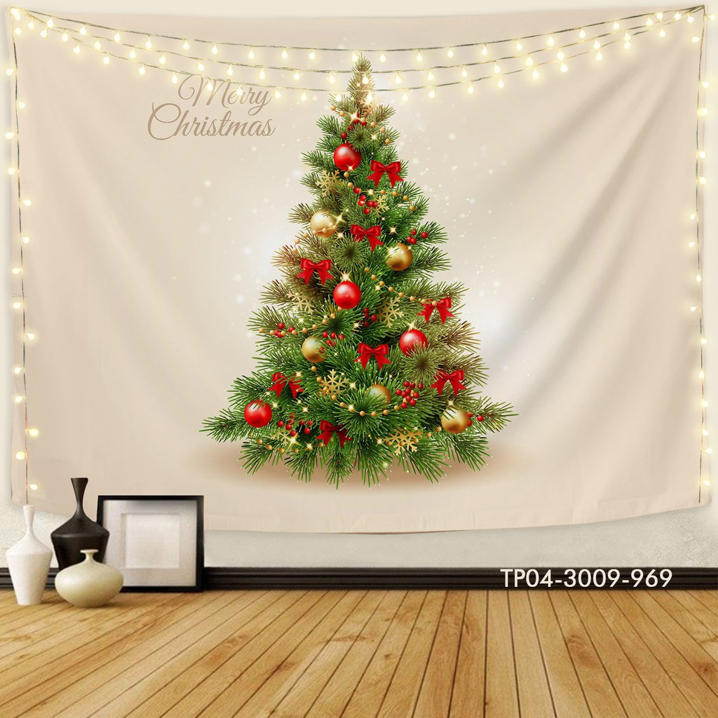 Tranh vải in 3D treo tường trang trí NOEL, decor GIÁNG SINH, MERRY CHIRMAS , JESU [ tặng móc treo, miếng dán định vị]