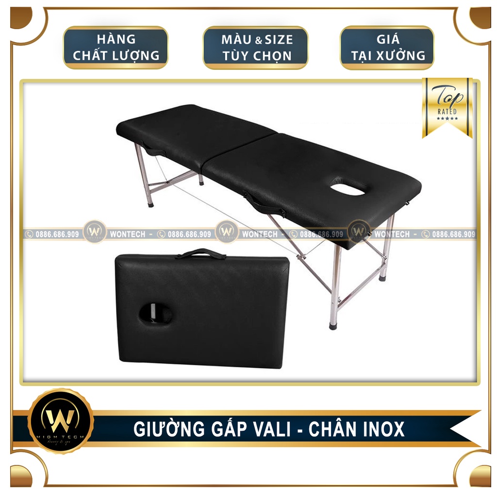 [WONTECH] Giường Vali Phun Xăm Chân Inox