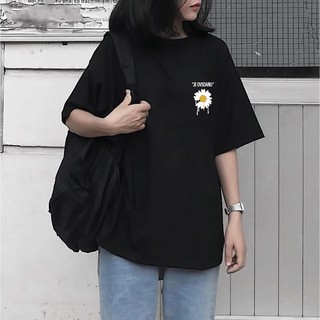 Áo thun unisex freesize tay lỡ "in hình flower"