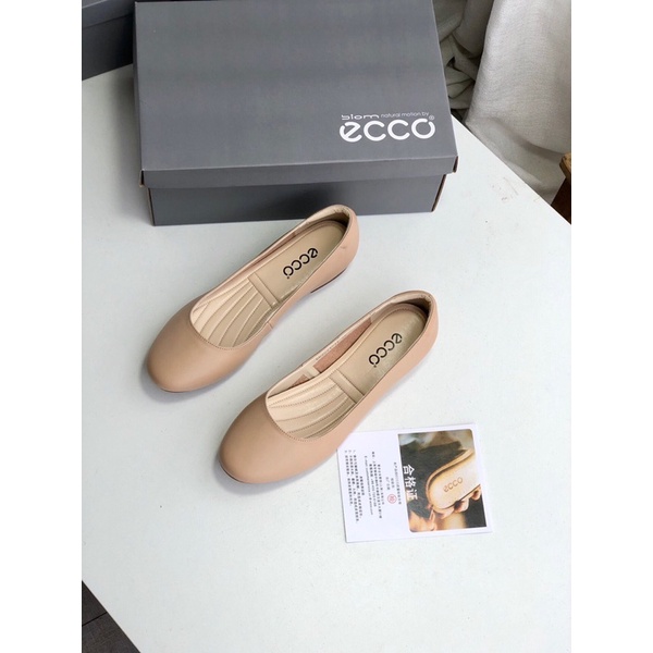 Giày búp bê nữ đế xốp cao su mềm da trơn dáng ôm ecco