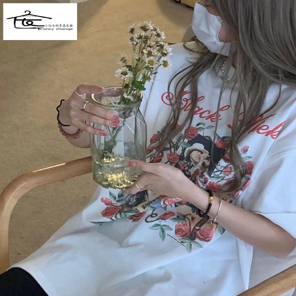 Áo Thun Trắng Tay Ngắn Dáng Rộng Thời Trang Mùa Hè Dành Cho Nữ