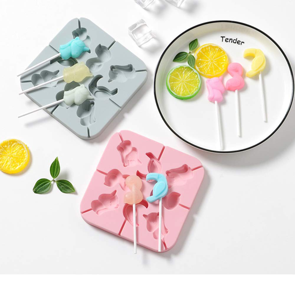 Khuôn silicon làm kẹo mút 8 ô nhiều mẫu đáng yêu
