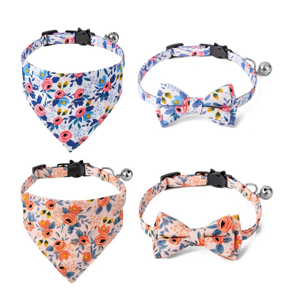 Vòng Cổ Thắt Nơ In Họa Tiết Hoa Tùy Chỉnh An Toàn Cho Mèo Cưng