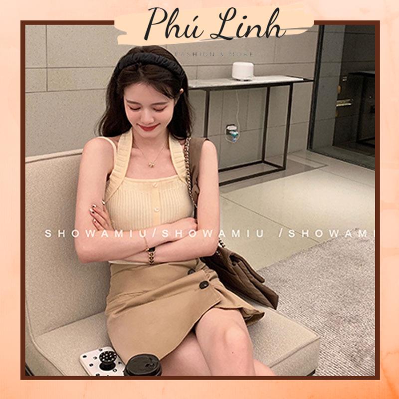 MS630 Áo kiể nữ hai dây cổ yếm đính cúc