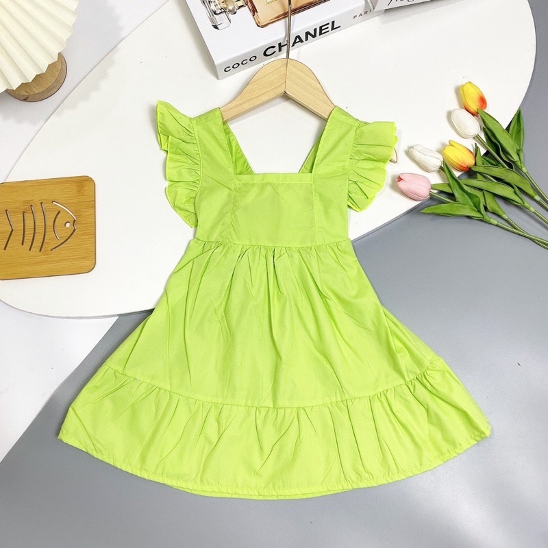 Váy bé gái 12-35kg nơ xanh