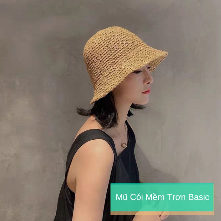 Mũ cói mềm trơn Basic