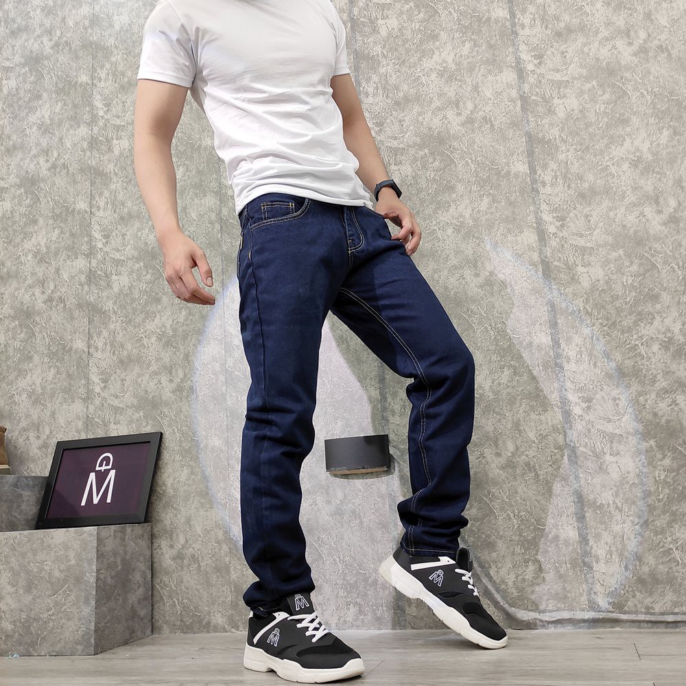 Quần jean xanh đen ống suông vải siêu mịn TL892 Shop Thành Long chuyên quần jean nam