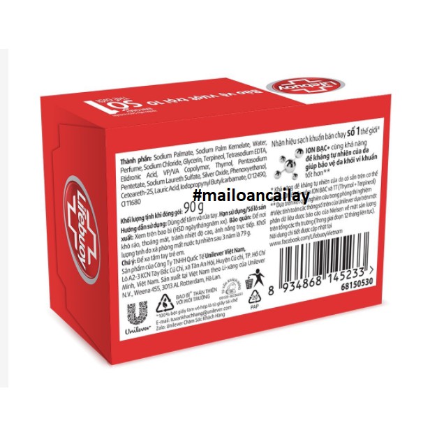 Xà bông cục Lifebuoy 90g đủ màu Đỏ Bảo Vệ Vượt Trội