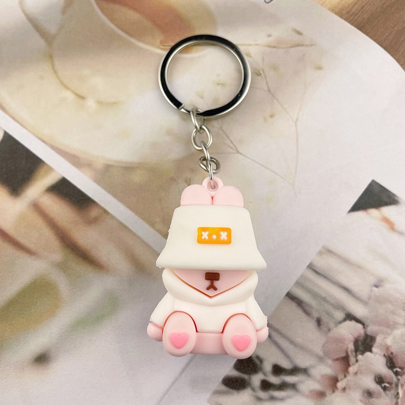 Móc khóa thỏ đội nón đáng yêu