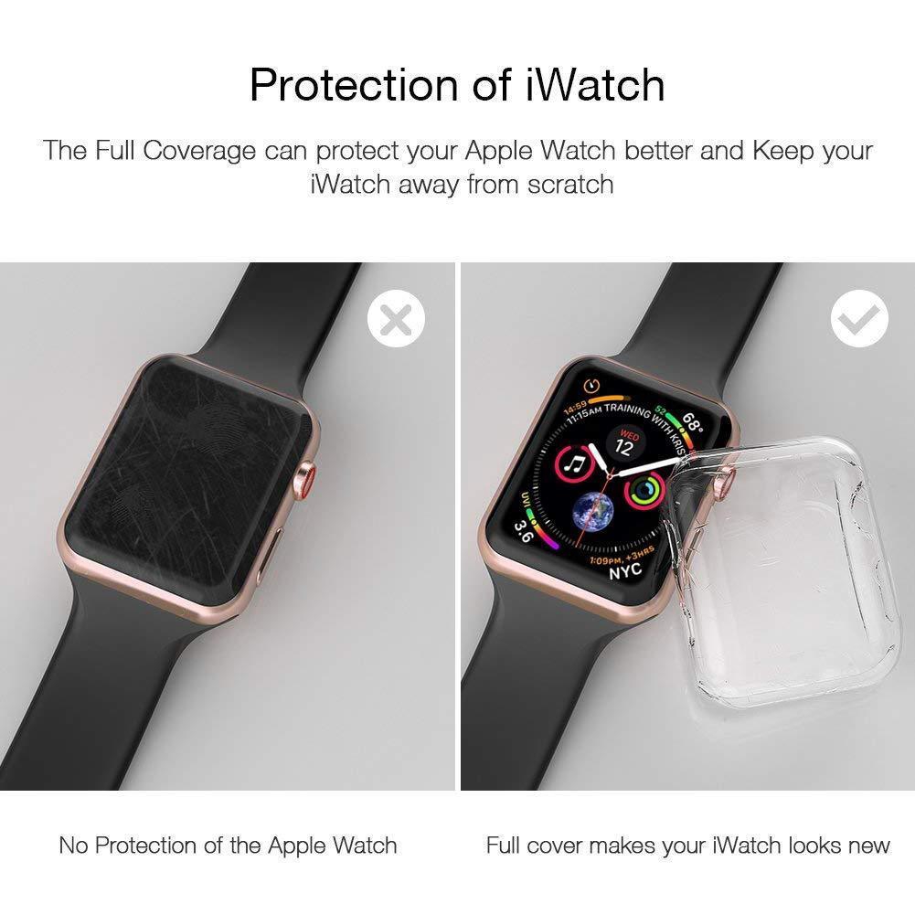 Ốp đồng hồ Apple Watch Series 1 2 3 4 5 chất liệu nhựa PC 9H