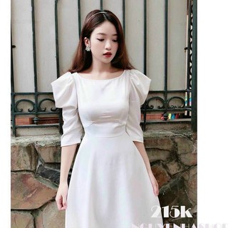 Đầm dạ hội tay nhún phồng