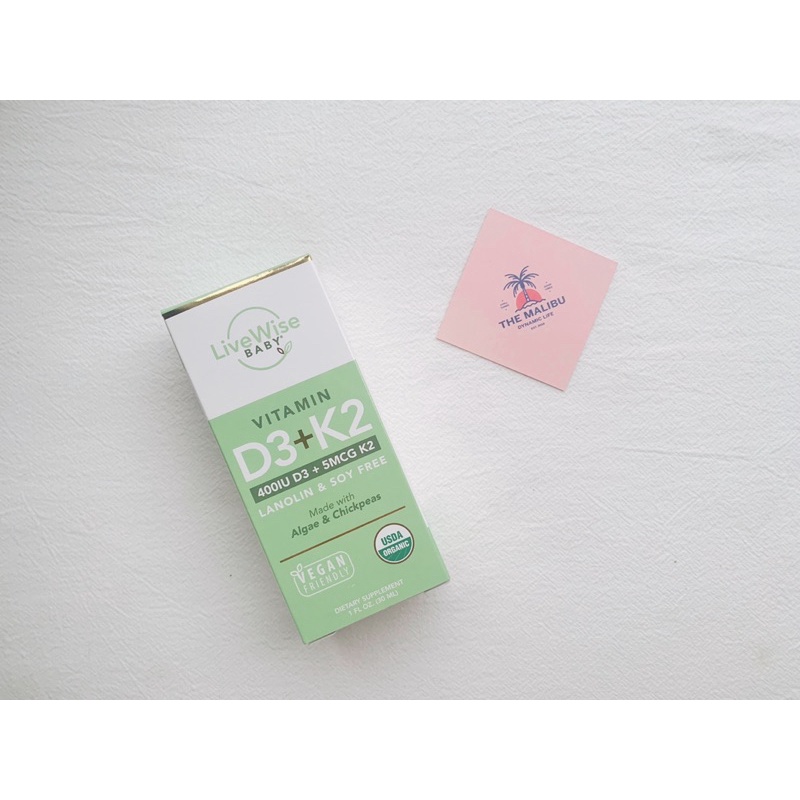 Vitamin D3 + K2 Thuần Chay LIVEWISE BABY - Mỹ