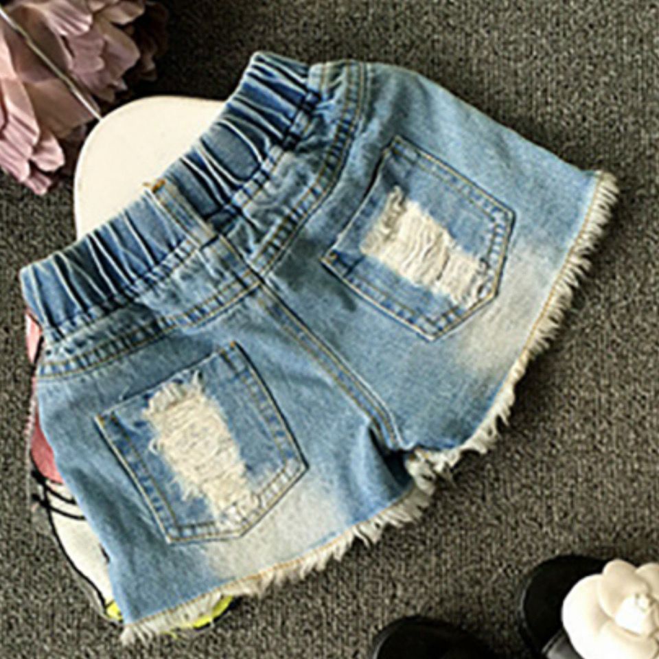 Quần Short Denim Dáng Rộng Phong Cách Thời Trang Mới 2022 Dành Cho Bé Gái
