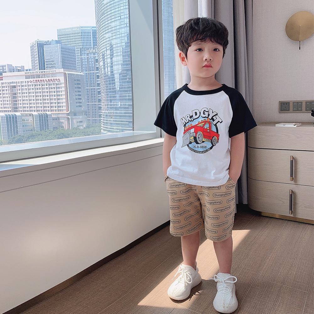AT43 Size90-130 (9-27kg) Áo thun bé trai xiliba 100% cotton Thời trang trẻ Em hàng quảng châu