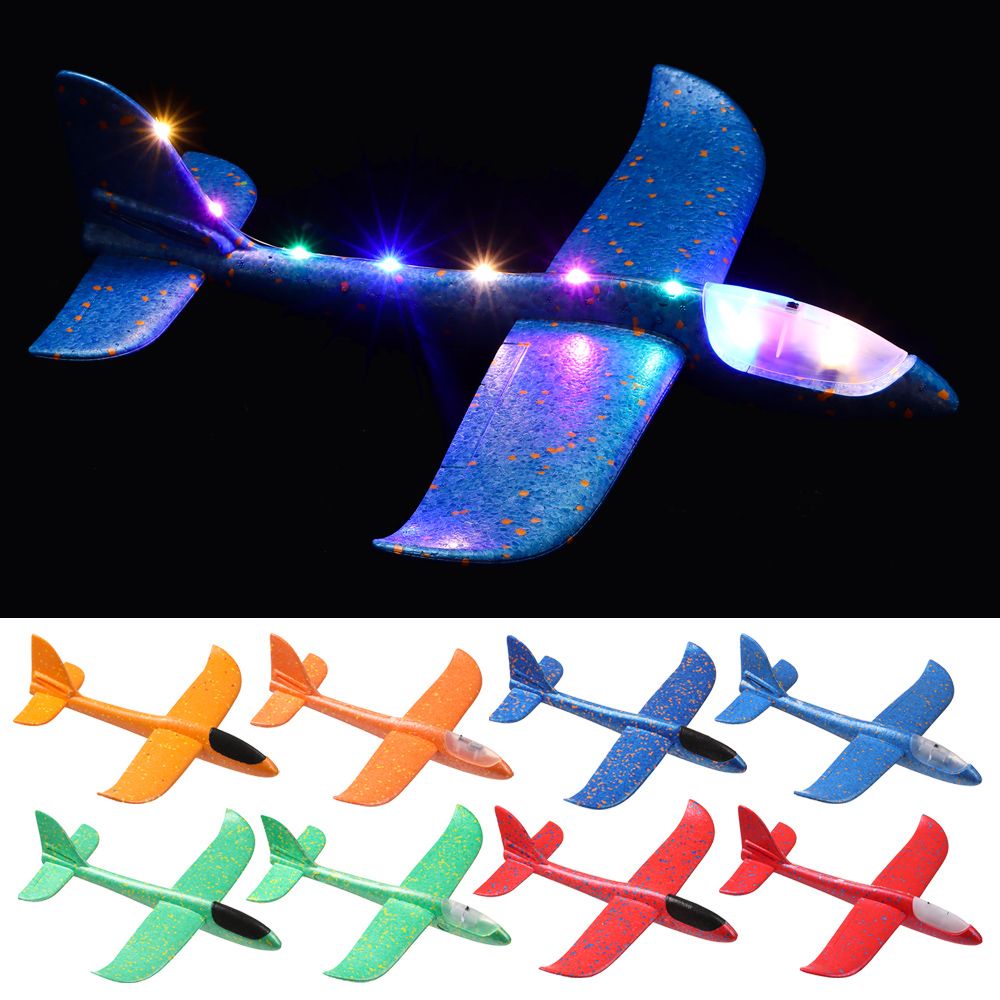 Mô hình máy bay xốp ném tay có đèn LED nhiều màu vui nhộn cho bé