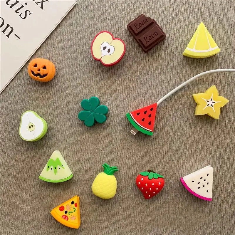 Phụ kiện bảo vệ đầu dây cáp hình trái cây dễ thương