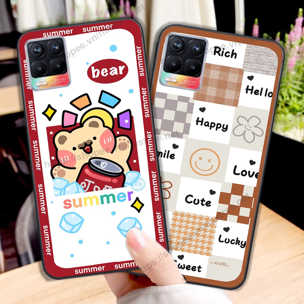 Ốp lưng Realme 8 / Realme 8 Pro trái tim hình gấu cute cá tính, giá rẻ, cực bền