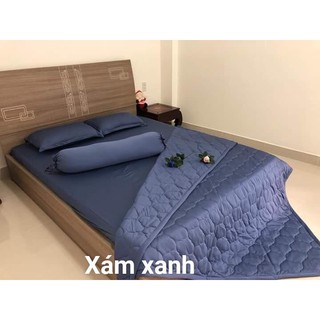 Bộ ga gối thun 1 màu hàn quốc mát lạnh