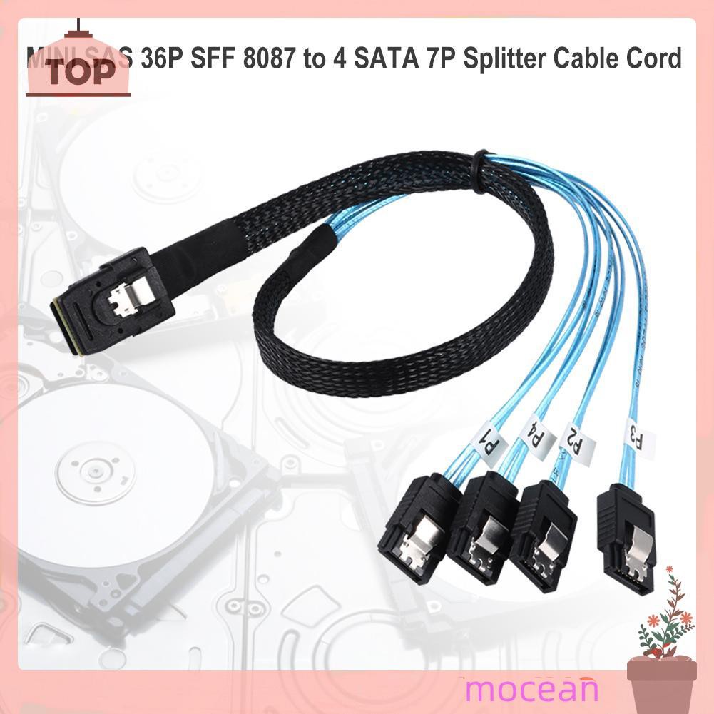 Mocean Cabledeconn G0101 MINI SAS 36P SFF 8087 to 4 SATA 7P Splitter Cable Cord