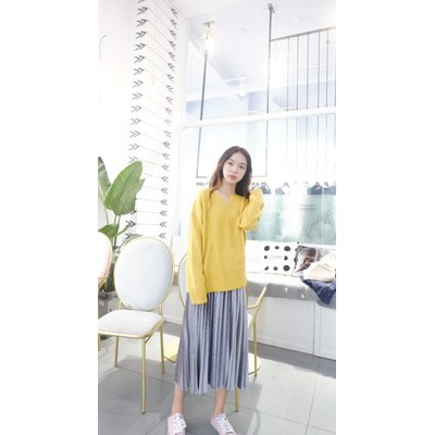 Chân váy nhung xếp ly