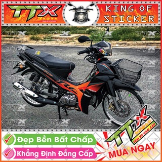 Tem Xe Sirius 110 RC Cam Đen Xám - Tem Sirius RC Xám Cam Đen Siêu Đẹp - Mẫu Team Sirius Cam Đen Xám (s043-A2)