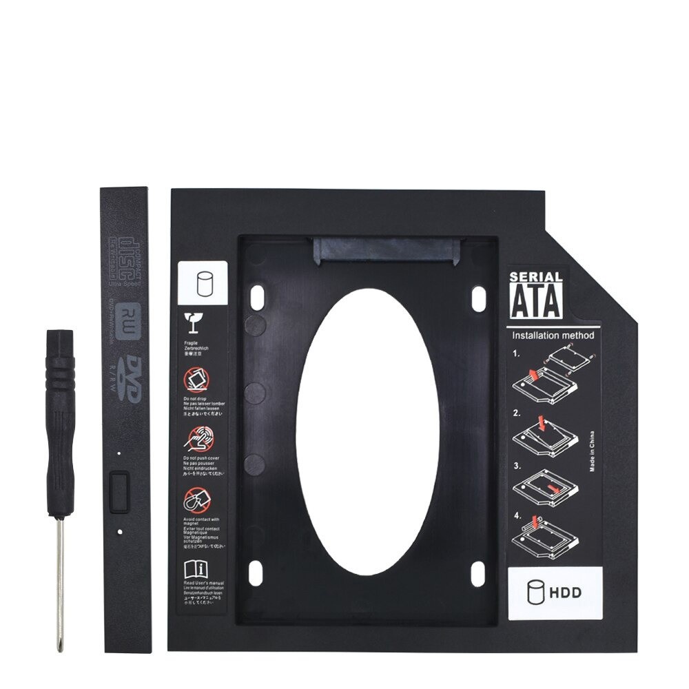 Caddy Bay Sata3 Cho Ssd Và Hdd 2,5” - Vỏ Nhựa – Size: 9.5Mm – Khay Ổ Cứng Thay Thế Ổ Dvd