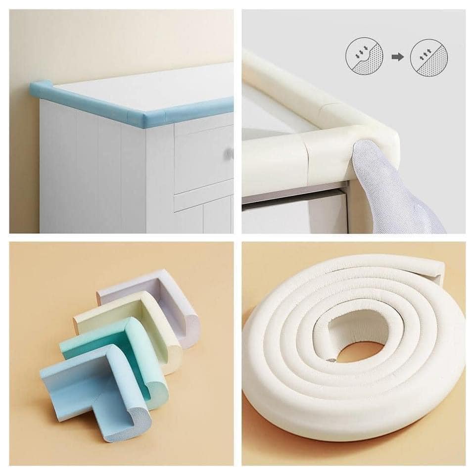 Cuộn 2m xốp bọc cạnh bàn, góc bàn có keo dán chất liệu cao su NBR mềm mại, an toàn cho bé