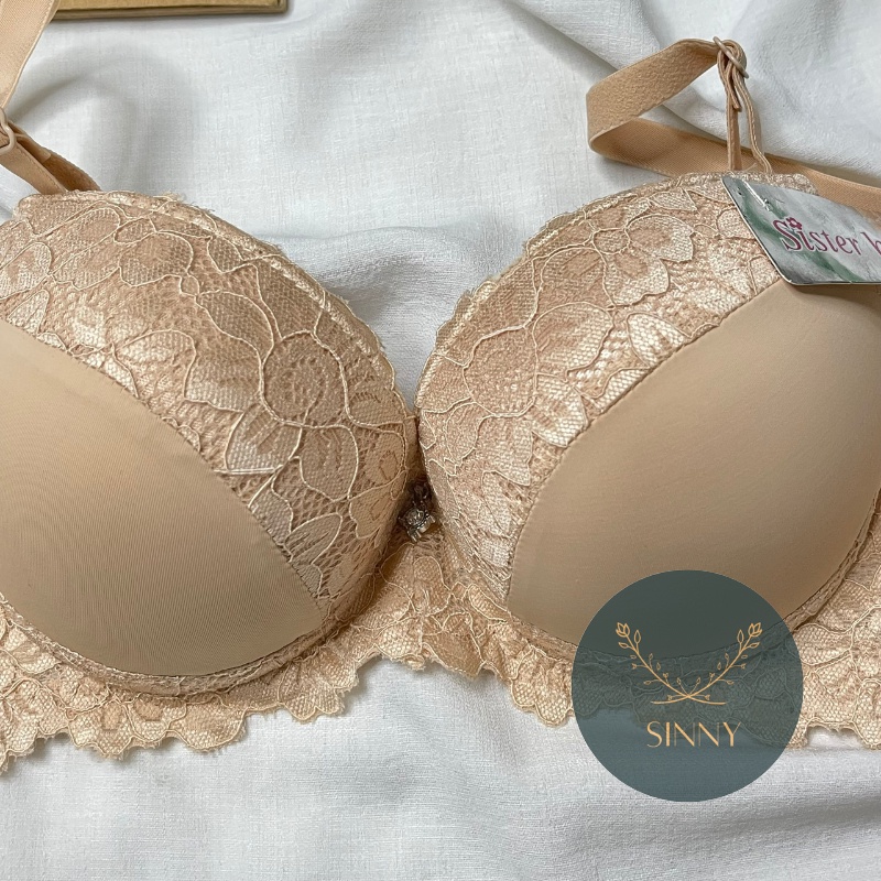 Áo ngực nữ nâng 4cm mềm, áo lót nội y có gọng Thái Lan ren mút dày Sister Hood 2227,Sinny