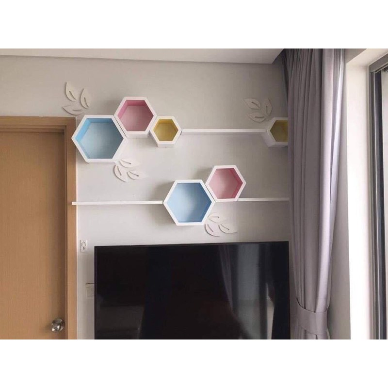 Kệ gỗ treo tường trang trí, decor nhà cửa. Tặng đinh vít treo tường. Bảo hành 2 năm