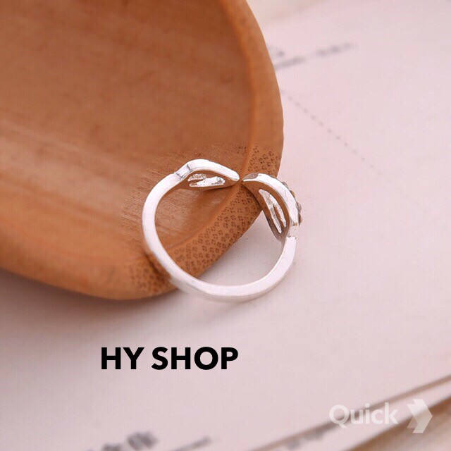 nhẫn hình lá đính kim