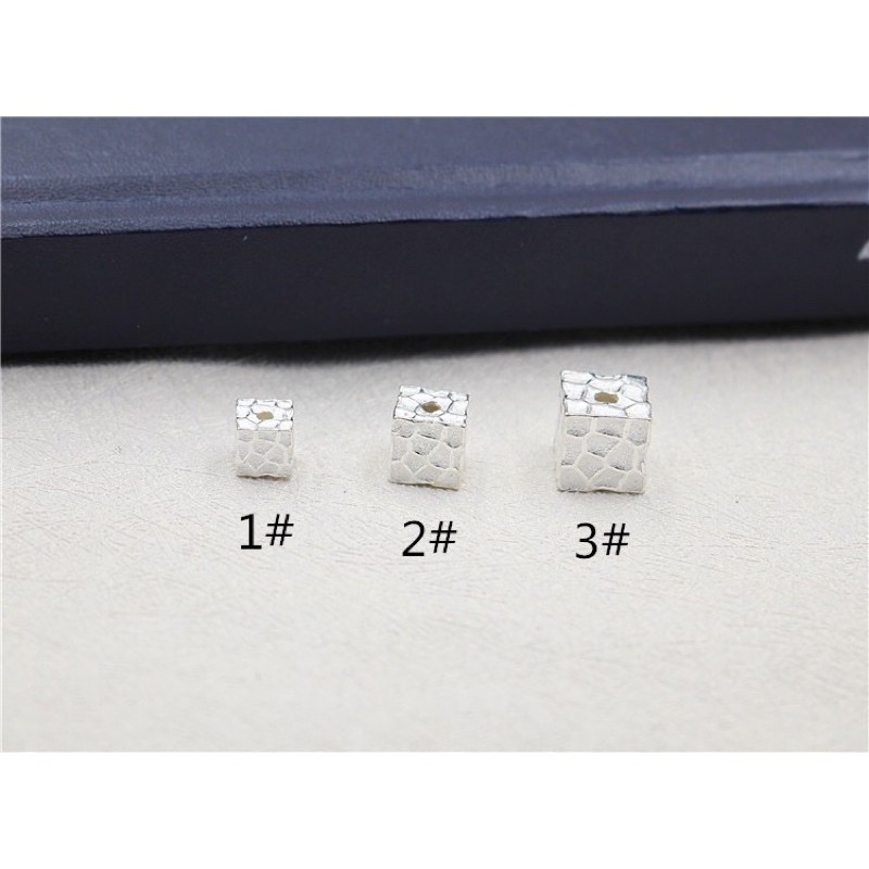 charm bạc khối vuông mix đá bạc s925 cao cấp