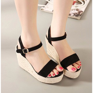 Giày sandal quai ngang nhung đế xuồng 9p