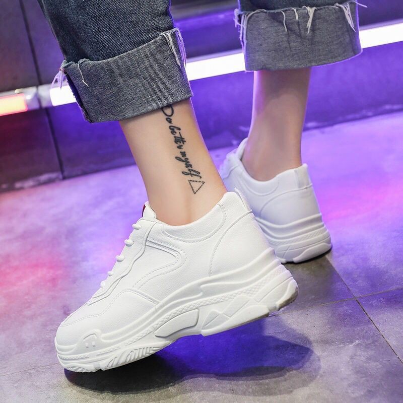 Giày Sneaker Màu Trắng Thiết Kế Đơn Giản Thời Trang Dành Cho Nữ